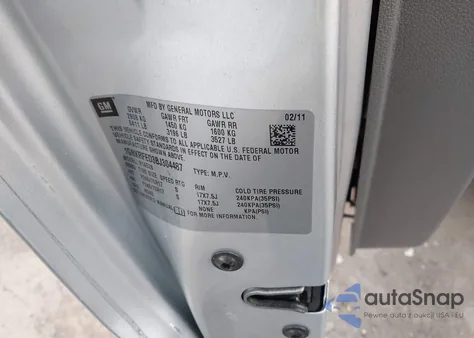 2011 Chevrolet Traverse Ls from USA, damaged, VIN 1GNKRFED3BJ304487